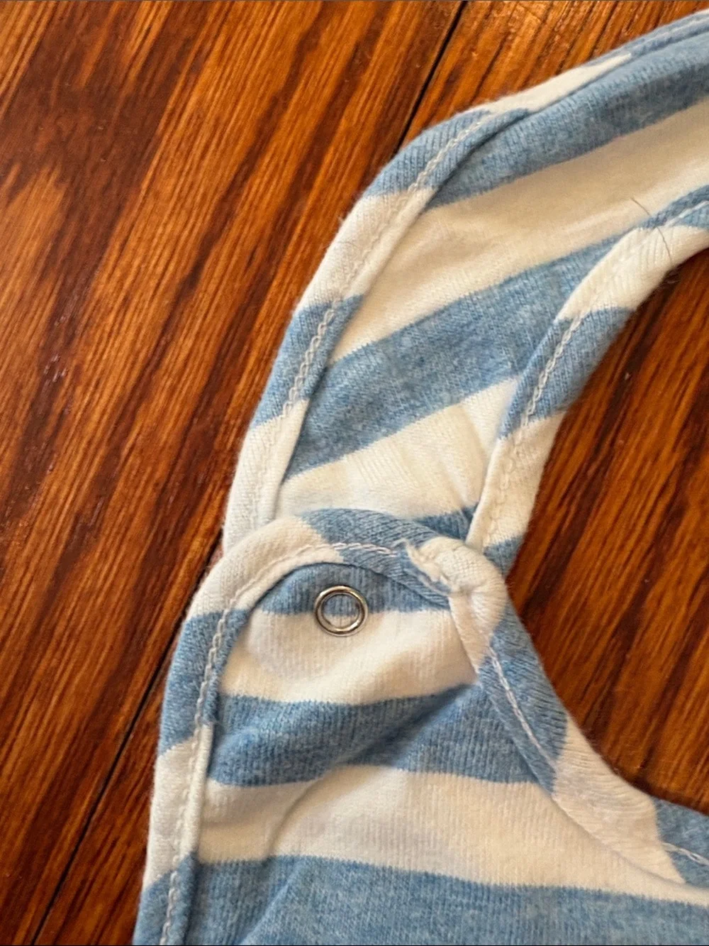 Giorgio Armani Baby White Bib with Blue Trim and Logo